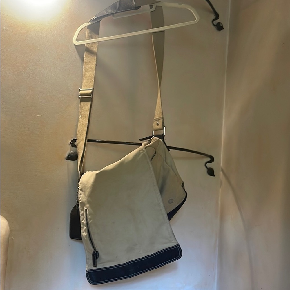 Guess Tan and Black Messenger Bag Classic Design